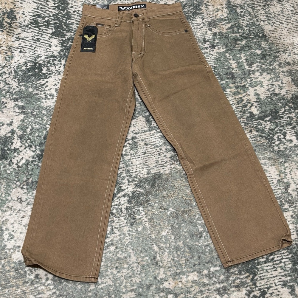 Vintage NWT  Avirex‎ Skull Embroidery  Baggy Jeans 30X32